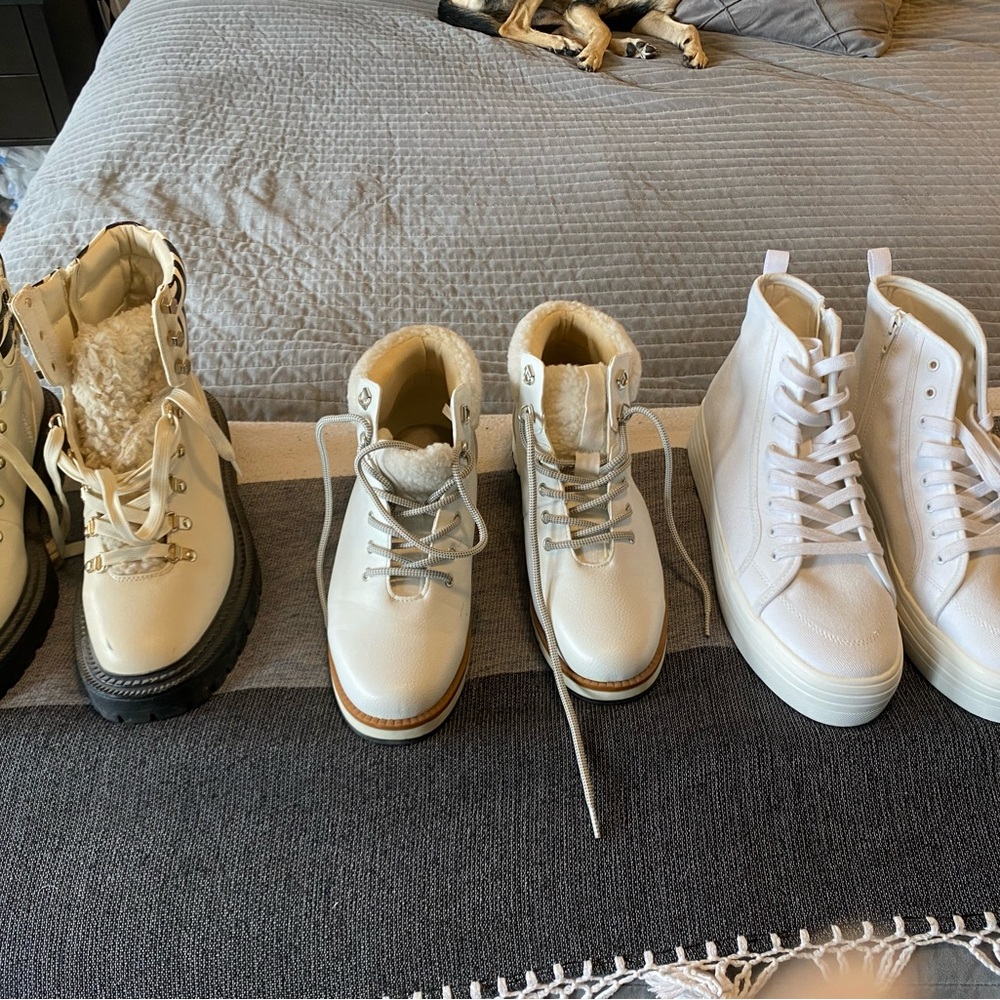 Circus by Sam Edelman White and Cream Ankle Boots